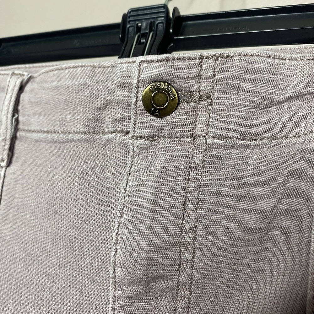 PISTOLA Straight Leg Pant Women Size 31 Pale Purple Cropped Utility High Rise - Picture 6 of 15